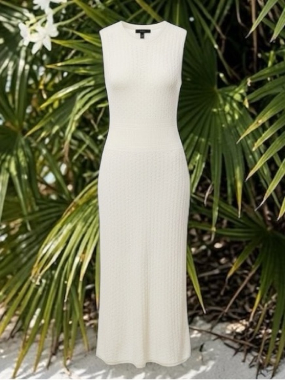 IVKO Cream Sleeveless Knit Maxi Dress